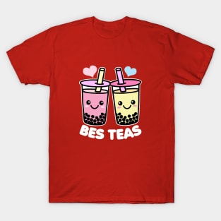 Bes Teas Cute Kawaii Bubble Tea Pun Besties T-Shirt